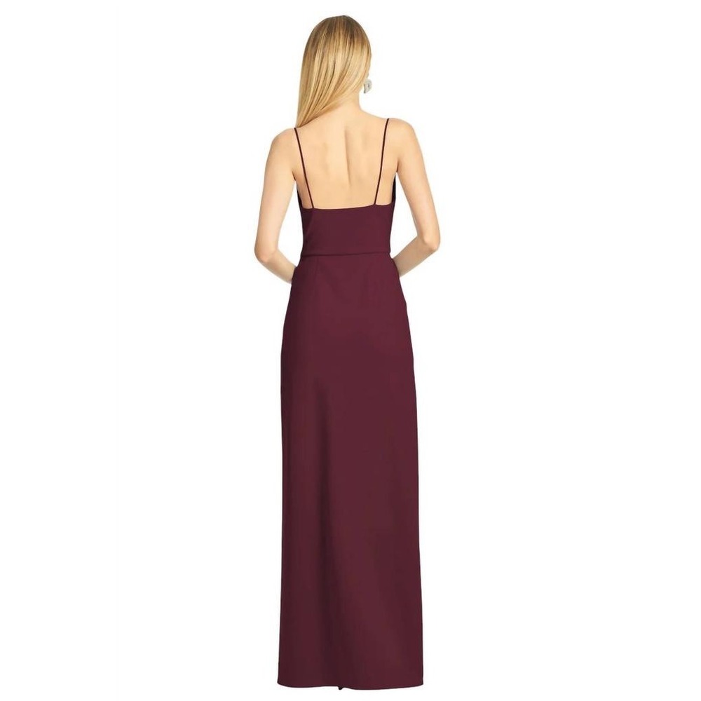 Sachin & Babi Paulina Gown Size 14 Deep Wine Formal Cowl Neck Crepe Dress NWT - Picture 4 of 11